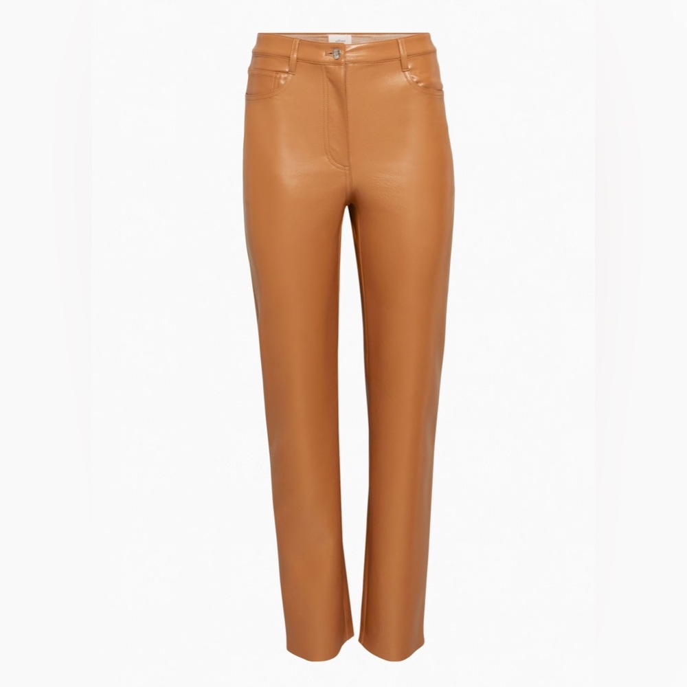 Aritzia Tan Leather Pants